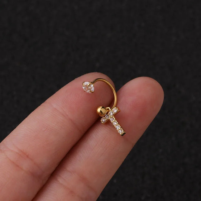 1Pc  English Letter Piercing  Tragus Piercing Jewelry Septo Nose Lip Ear Septum Cartilage Captive Hoop Ring Jewelry Pendientes