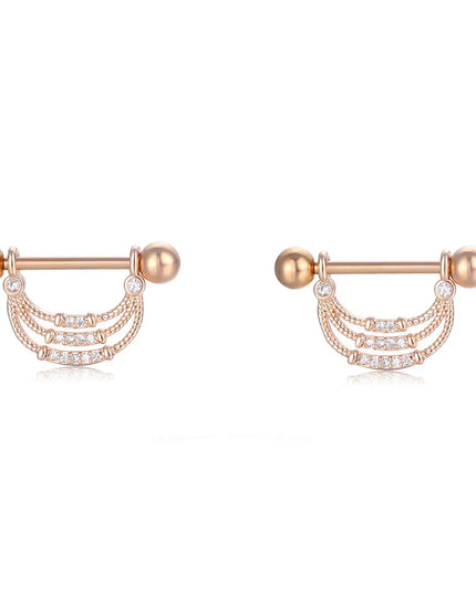 Sexy Nipple Ring Stainless Steel Zircon U Shape Barbell Nipple Studs Piercing Helix Piercing Body Papillary nail Jewelry