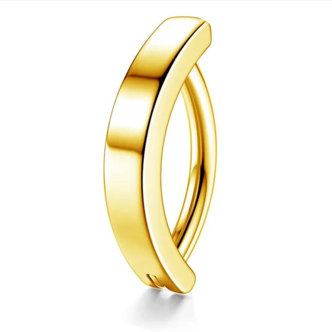 CANNER 1PC 925 Sterling Silver Smooth Abdominal Puncture Belly Button Buckle For Women Ins Minimalist Zircon Fine Body Jewelry