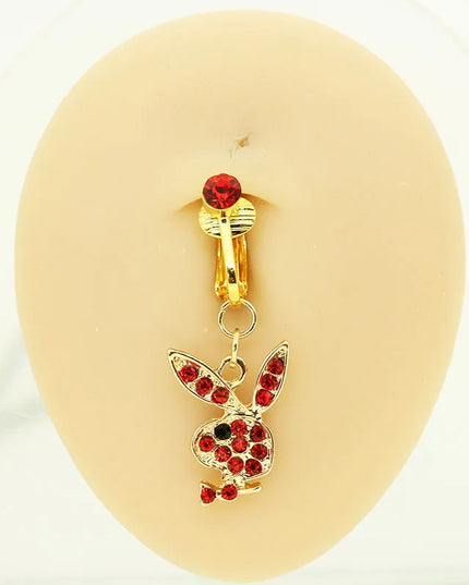 Fake belly Piercing Bunny Fake Belly Button Rings for Women Non piercing Navel rings Body Jewelry Belly Rings