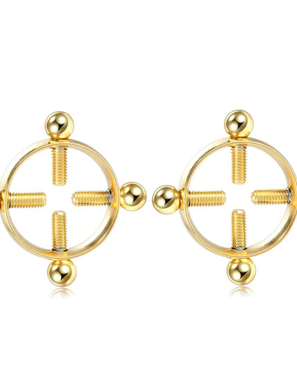 1Pair Fashion Stainless Steel Adjustable Nipple Ring For Women, Various Colors Clip On Nipple Rings Fake Nipple Piercing Jewelry