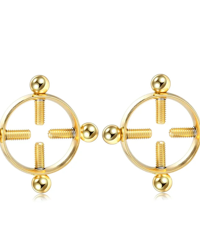 1Pair Fashion Stainless Steel Adjustable Nipple Ring For Women, Various Colors Clip On Nipple Rings Fake Nipple Piercing Jewelry