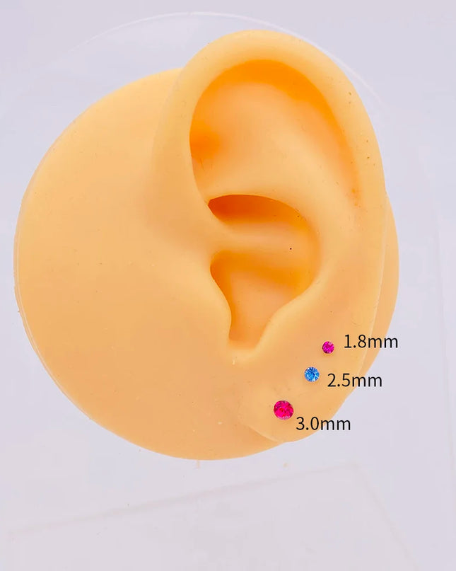 Nose Studs Stainless Steel Crystal Nose Ring Piercing Set For Women Gift With Box 24/40/60Pcs