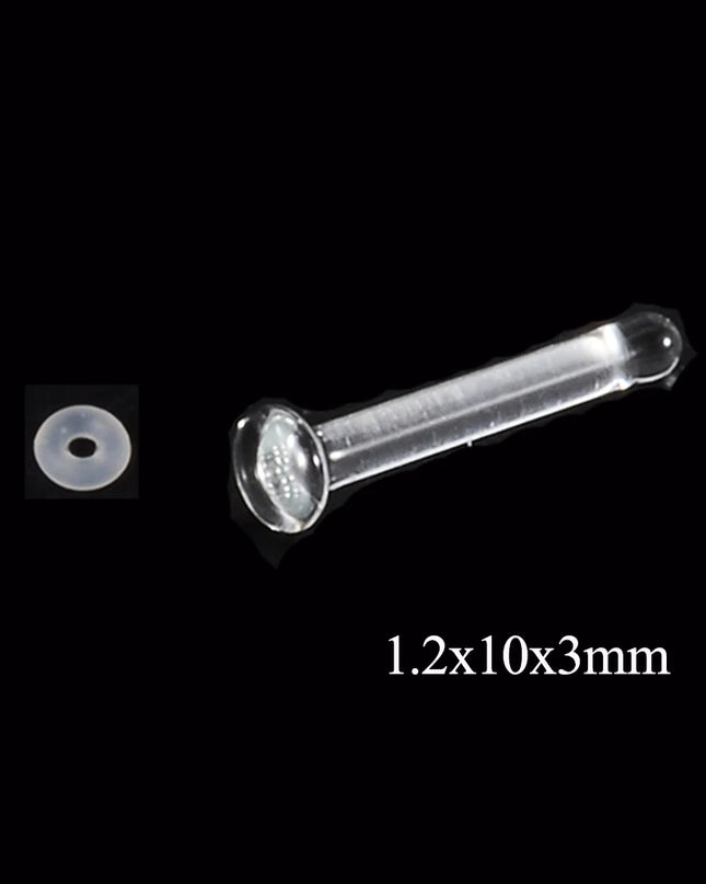 1PC Glass Nose Helix Studs Transparent Straight Curved Nose Ring Prevent Allergy Nariz Tragus Navel Piercing Body Jewelry
