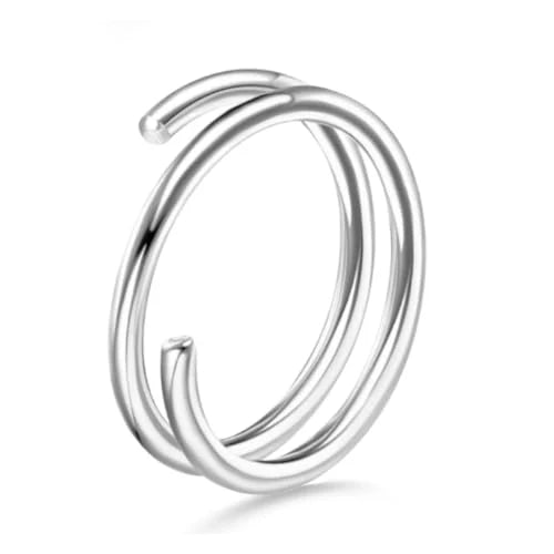 Bobisty 1Pc Nose Rings for Women Men Surgical Stainless Steel Retainer Clear Nose Rings Hoops Cartilage Tragus Piercing Jewelry