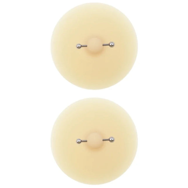 Women Nipple Cover with Faux Piercing Lingerie Breast Pasties Adhesive Chest Pad