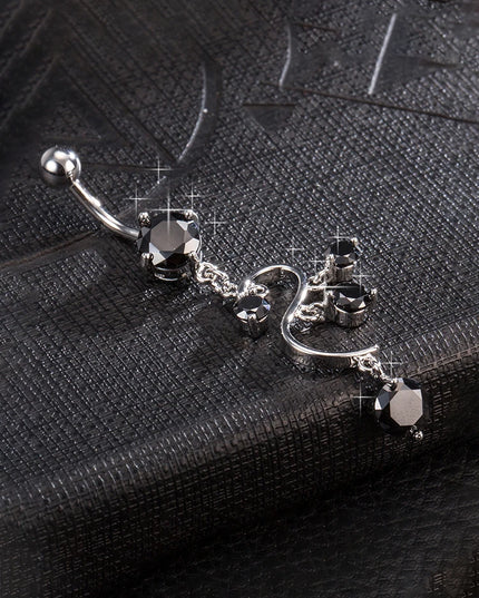 KUNIU 1PC Stylish Simple Long Zirconium Belly Button Nail Lady'S Body Piercing Jewelry Belly Ring Belly Jewelry