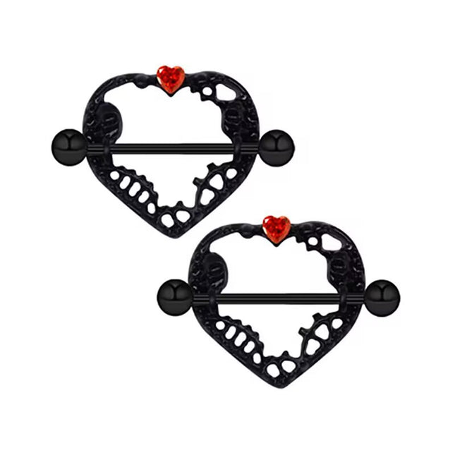 Gothic Cross Border Nipple Rings for Men Bats Spiders Cubic Zirconia Nipple Piercing Jewelry Stainless Steel Piercing Jewelry