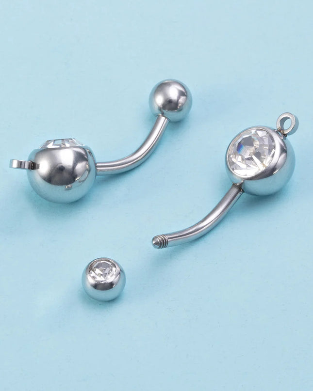 1/4pcs Belly Button Rings DIY Jewelry Making Supplies Findings Pendant Navel Stud Stainless Steel Barbell Piercing Body Jewelry
