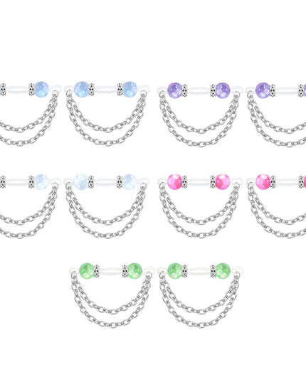 1pair Cute Rhinestone Fake Nipple Rings Non Piercing Nipple Cuff For Women Intimate Body Jewelry Accessory Gift