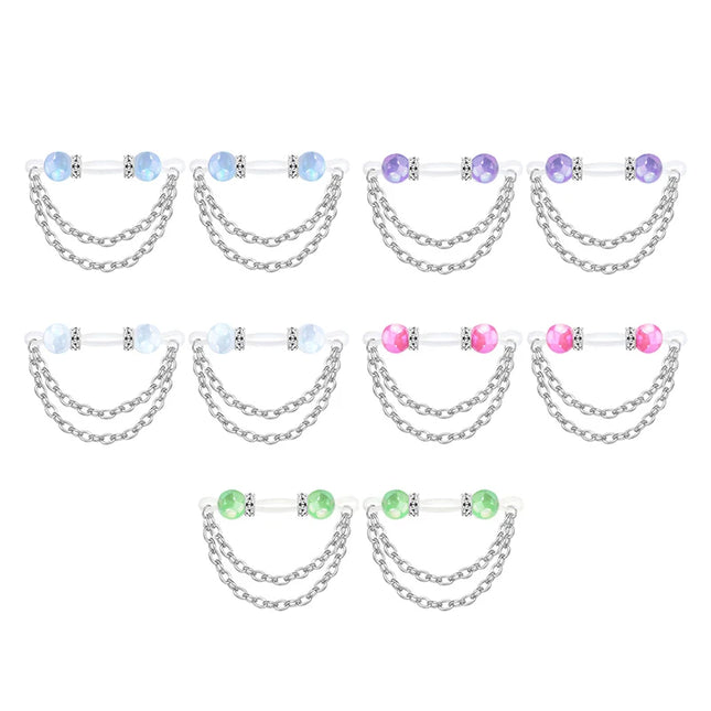 1pair Cute Rhinestone Fake Nipple Rings Non Piercing Nipple Cuff For Women Intimate Body Jewelry Accessory Gift