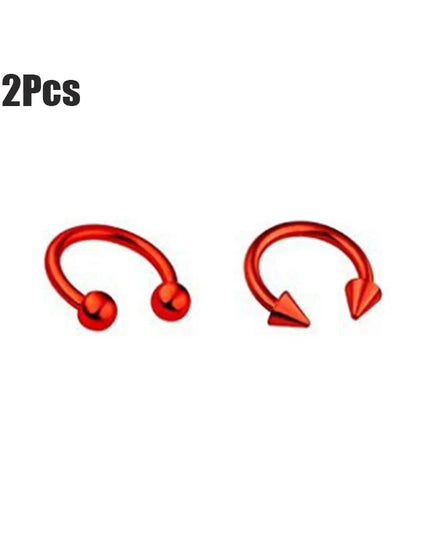 Punk C Shape Steel Nose Ring Horseshoe Lip Ring puncture Hook Clip Earrings Septum  No Allergic Body Piercing Jewelry Nose Rings
