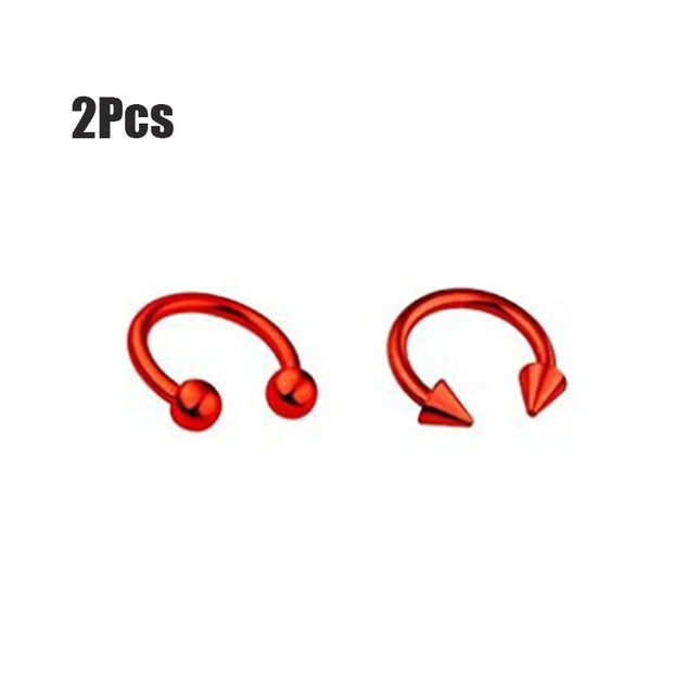 Punk C Shape Steel Nose Ring Horseshoe Lip Ring puncture Hook Clip Earrings Septum  No Allergic Body Piercing Jewelry Nose Rings
