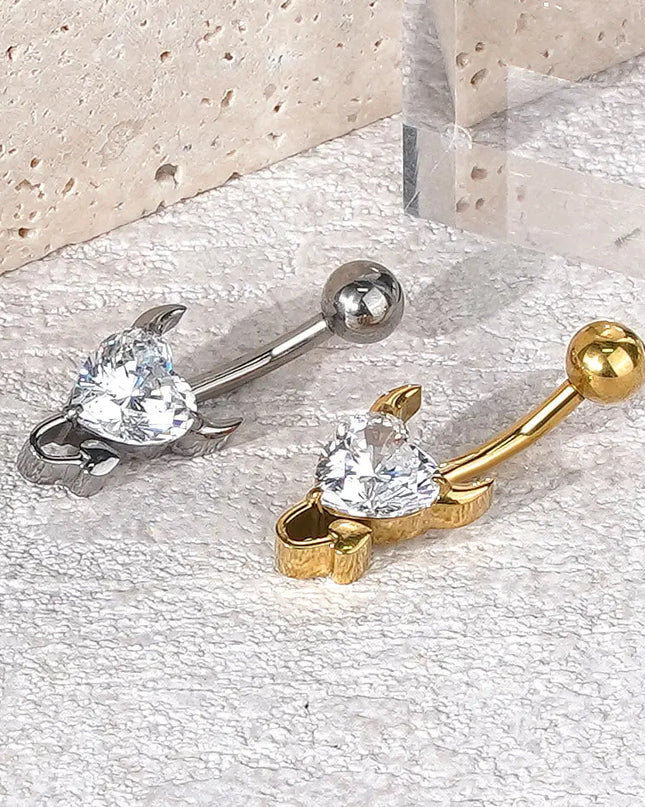 1Pc Titanium Zircon Belly Button Ring Round Heart Flower Navel Piercing Nombril Jewelry 14G Belly Piercing Ombligo