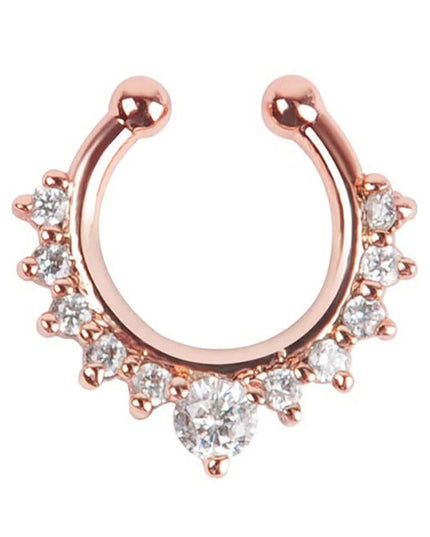 1pc New Fake Piercing Jewelry Clip On Nose Septum Ring for Women Fake Nose Rings Hoop Crysta Faux Non Pierced Nose Ring Earrings