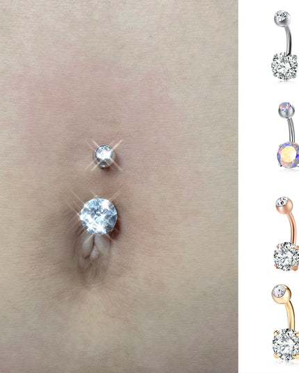 Steel Belly Button Rings for Women Girls Crystal Piercing Navel Ring Bar Drop Dangle Body Belly Navel Fashion Body Jewelry