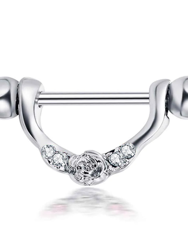 1 Pair Heart Barbell Nipple Ring Piercing Helix Piercing Sexy Nipple Jewelry High Quality Zircon Nipple Rings For Women Oreja