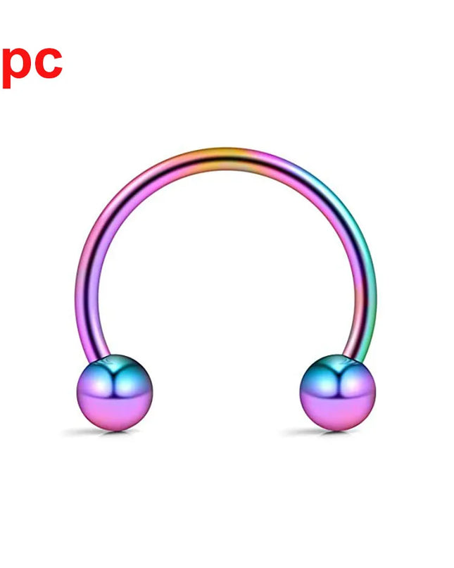 Punk C Shape Steel Nose Ring Horseshoe Lip Ring puncture Hook Clip Earrings Septum  No Allergic Body Piercing Jewelry Nose Rings