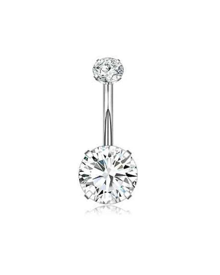 Dangle Belly Button Rings, 14G 316L Stainless Surgical Steel Cubic Zirconia Butterfly Heart Navel Ring Piercing Jewelry Barbells