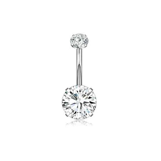 Dangle Belly Button Rings, 14G 316L Stainless Surgical Steel Cubic Zirconia Butterfly Heart Navel Ring Piercing Jewelry Barbells