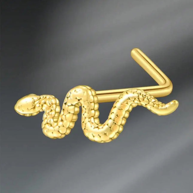 L Shaped Nose Studs Rings Cute Heart Moon Shiny Zircon Gold Silver Color Nose Piercing For Women Girl Nostril Jewelry