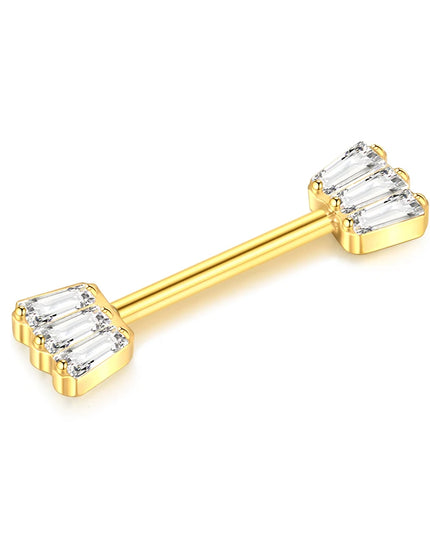 1Pc Titanium Nipple Piercing Jewelry Internally Threaded Nipple Barbell Mamilo Piercing Prong Set Heart CZ Nipple Rings Women