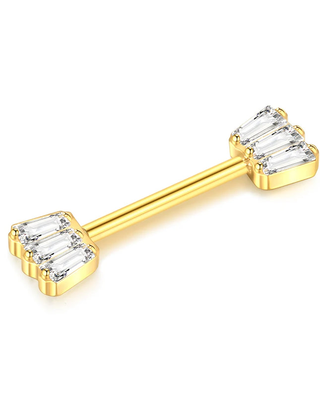 1Pc Titanium Nipple Piercing Jewelry Internally Threaded Nipple Barbell Mamilo Piercing Prong Set Heart CZ Nipple Rings Women