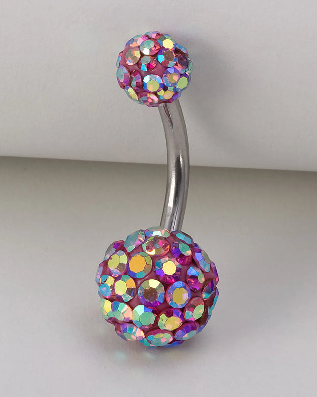 1pc Ferido Belly Button Rings Bling CZ Ball Belly Ring Navel Piercing Crystal Piercings 14G Fashion Body Jewelry for Women Girl