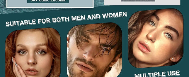 Bobisty 1Pc Nose Rings for Women Men Surgical Stainless Steel Retainer Clear Nose Rings Hoops Cartilage Tragus Piercing Jewelry