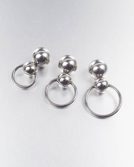 Stainless Steel Double Ball Cucurbit Gourd Ring Eyebrow Curved Tragus Ear Piercing PA Nipple Ring Bar Lips Body Piercing Jewelry