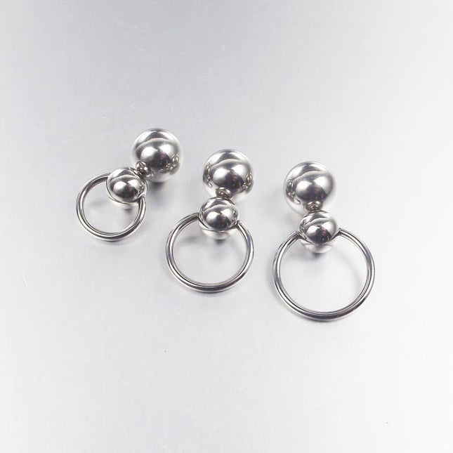 Stainless Steel Double Ball Cucurbit Gourd Ring Eyebrow Curved Tragus Ear Piercing PA Nipple Ring Bar Lips Body Piercing Jewelry