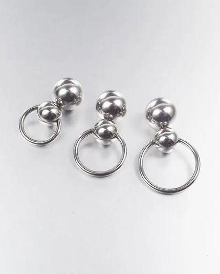 Stainless Steel Double Ball Cucurbit Gourd Ring Eyebrow Curved Tragus Ear Piercing PA Nipple Ring Bar Lips Body Piercing Jewelry