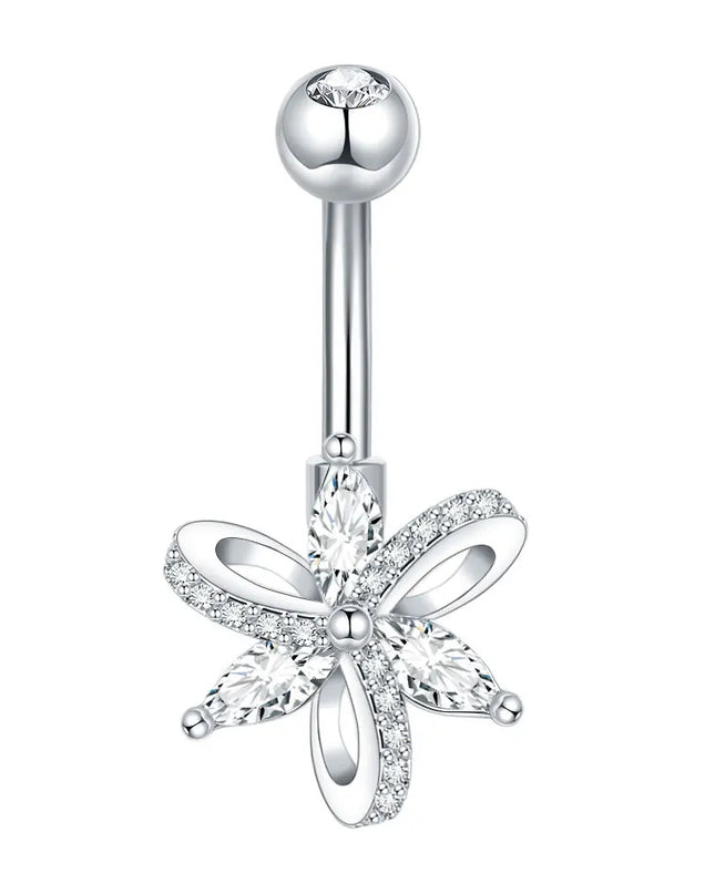  1pc Belly Button Piercing for Women Zircon Moon Butterfly Belly Button Ring Cartilage Navel Earring Jewelry Piercing ombligo