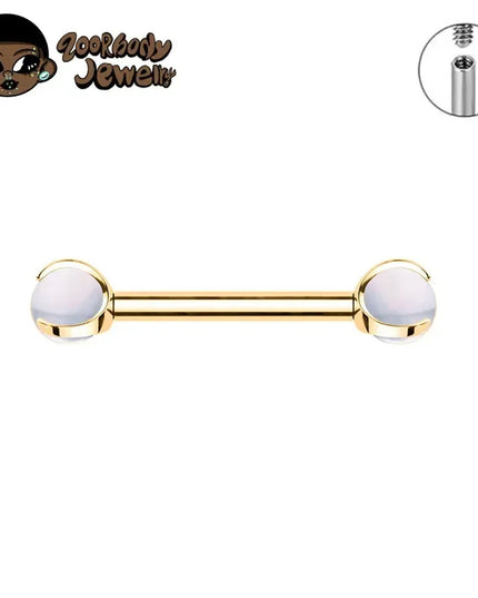 ASTM F136 Titanium Nipple Piercing 14G Internally Threaded Straight Barbell with Crystal Tongue Ring Nipple Industrial Piercing