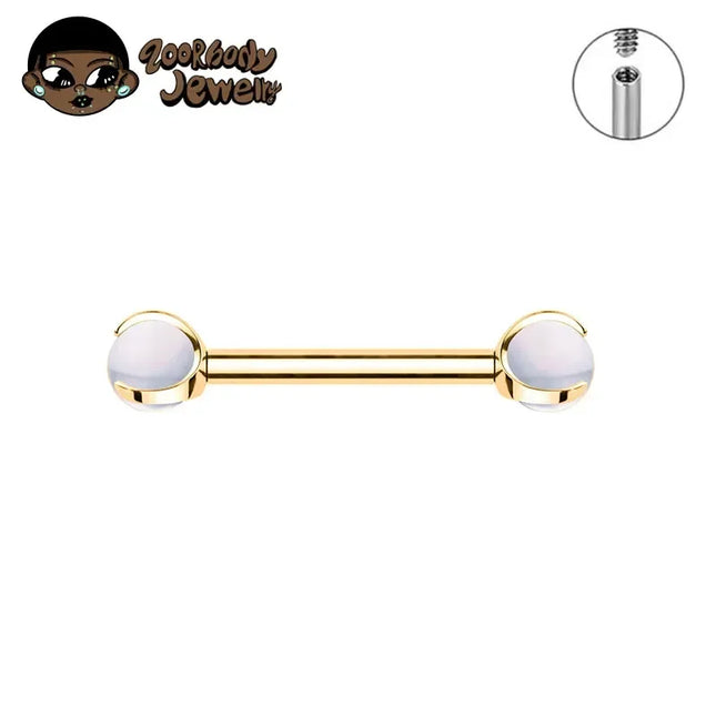 ASTM F136 Titanium Nipple Piercing 14G Internally Threaded Straight Barbell with Crystal Tongue Ring Nipple Industrial Piercing