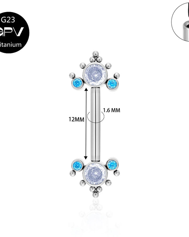 Titanium Nipple Stud G23 One End Fixed And The Other End Inserted With A Pin 14G Punk Female Sexy Piercing Jewelry Nipple Stud