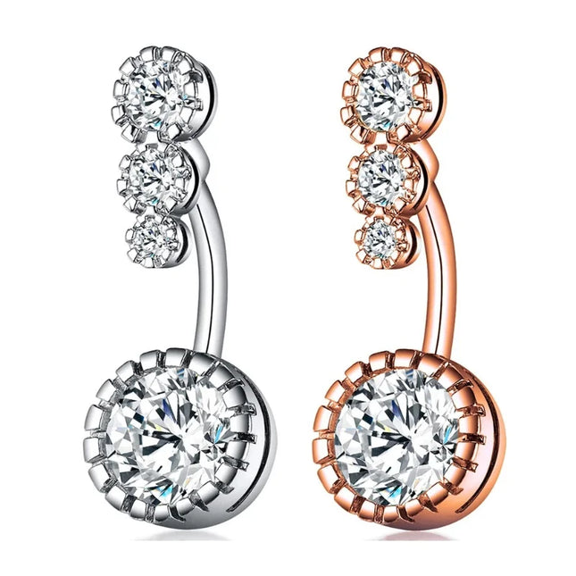 2023 Zircon Belly Button Rings for Women Girls Sexy Piercing Navel Ring Bar Drop Dangle Belly Navel Rings Ashion Body Jewelry
