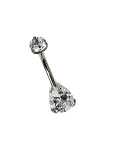 Elegant Titanium Belly Button Ring Zircon Stone G23 Titanium Dangle Curved Barbells Dangle Design Curved Barbell