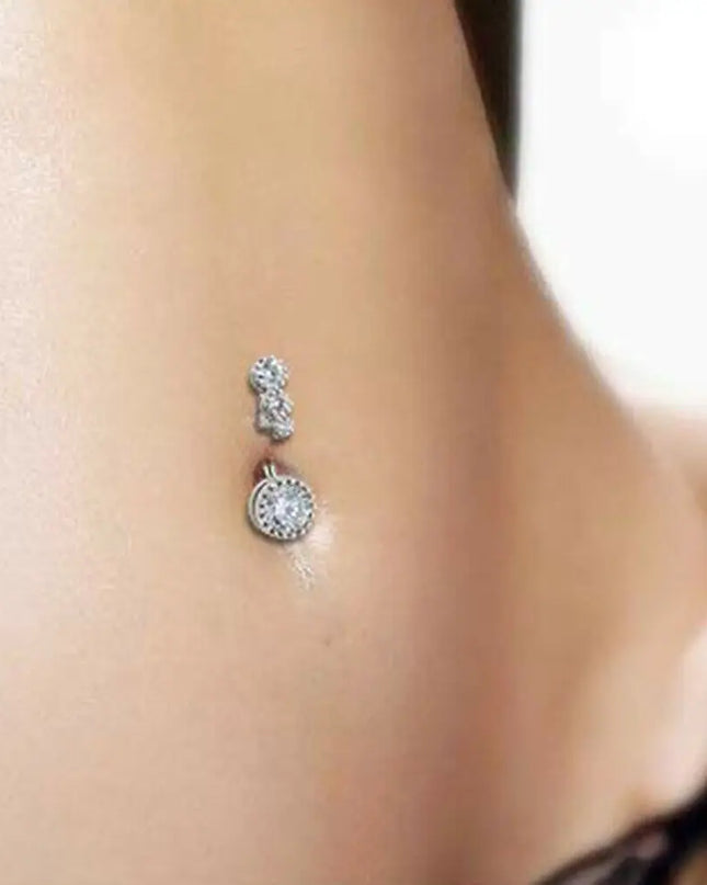 Zircon Crystal Belly Button Rings for Women Nombril Ombligo Navel Ring Surgical Steel Barbell Heart Round Body Piercing Jewelry