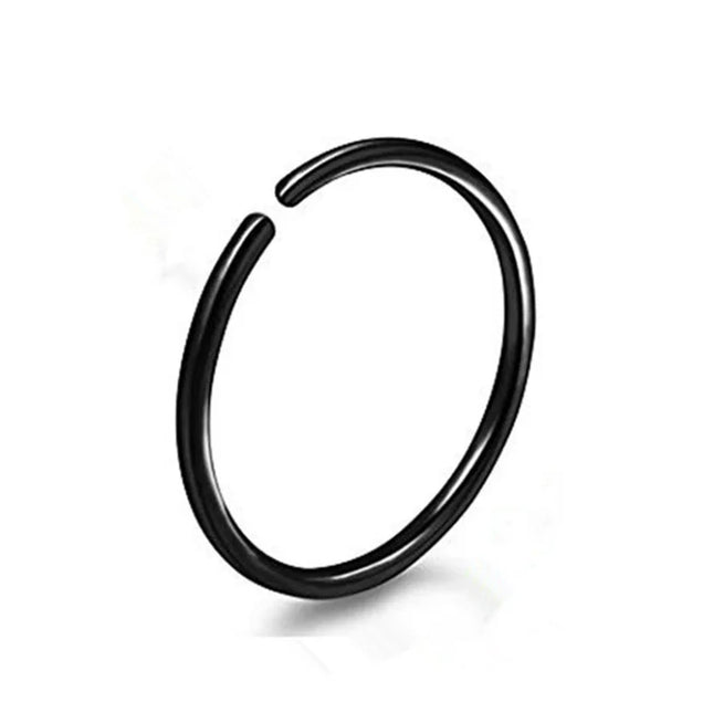 1Pcs 20G Nose Rings Hoop Surgical Stainless Steel Studs Screw L Shaped Nose Piercing Jewelry Women Black Woman and Man