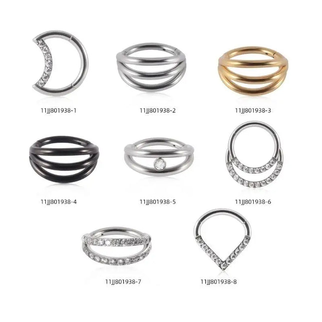 P9FE Stylish Women's Nose Rings Accessory Fashionable Nose Rings with Diamond Enhancement Dazzling Earring Adornment Charm