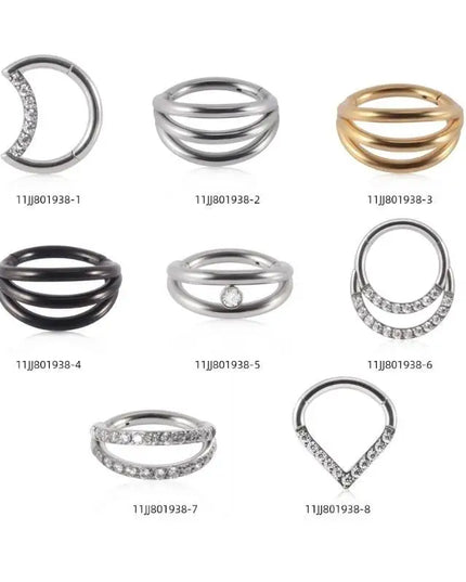 P9FE Stylish Women's Nose Rings Accessory Fashionable Nose Rings with Diamond Enhancement Dazzling Earring Adornment Charm