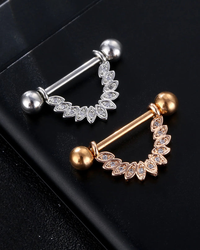 Sexy Nipple Ring Stainless Steel Zircon U Shape Barbell Nipple Studs Piercing Helix Piercing Body Papillary nail Jewelry