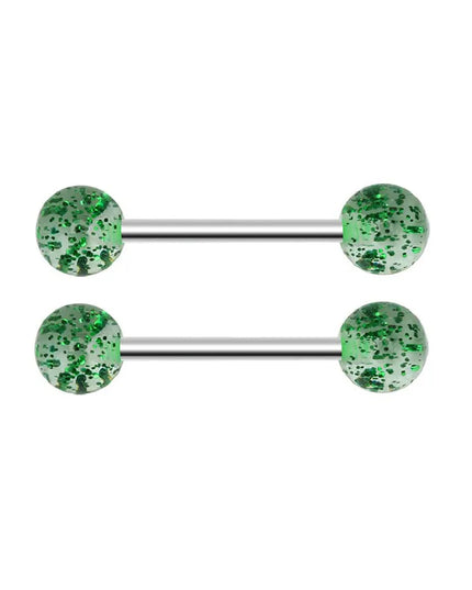 48 Pcs/2 Pcs Nipple Ring Tongue Ring Surgical Steel Straight 14G Barbell Piercing Jewelry 12MM 14MM 16MM Women's and Men's Glow