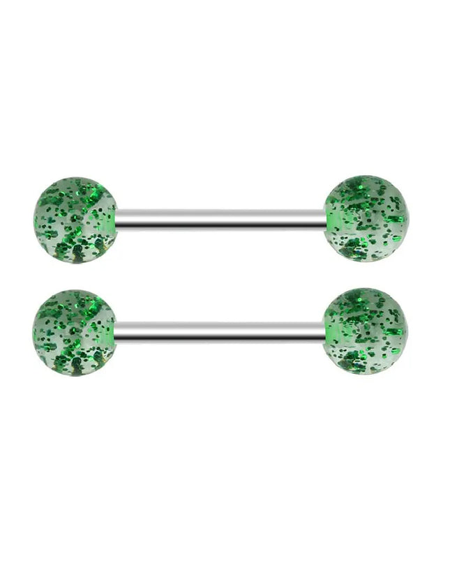48 Pcs/2 Pcs Nipple Ring Tongue Ring Surgical Steel Straight 14G Barbell Piercing Jewelry 12MM 14MM 16MM Women's and Men's Glow