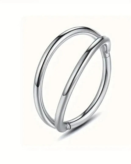 Double Nose Rings Hoops, Septum Cartilage Hoop Earrings, Open Stacked Nose Rings for Women and Men, Piercing Jewelry Gift.