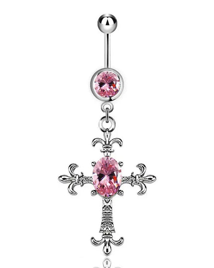 Steel Belly Button Rings Pink Crystal Piercing Navel Heart Style Navel Piercing Earring Belly Piercing Sexy Body Jewelry Ombligo