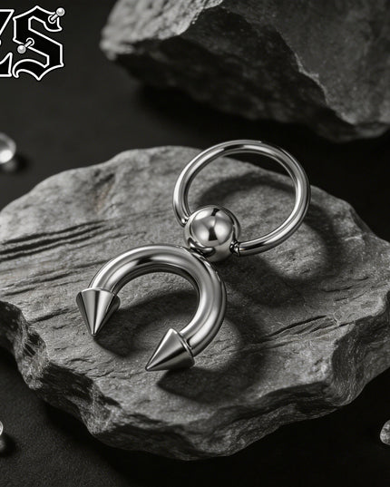 ZS 14/12G 1 PC/1 Pair Stainless Steel Nipple Rings Pendant Nipple Piercings Horseshoe Dangle Taper Private Piercing Body Jewelry