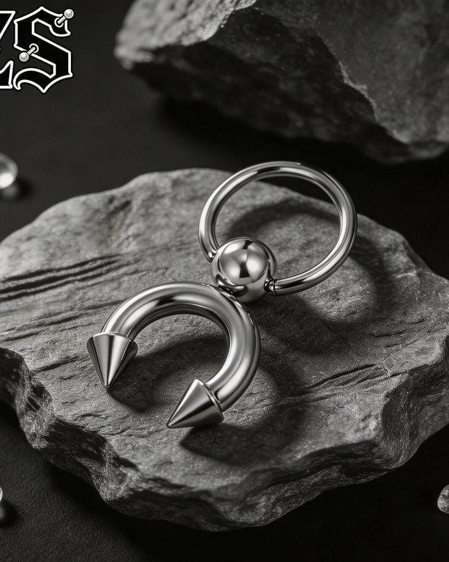 ZS 14/12G 1 PC/1 Pair Stainless Steel Nipple Rings Pendant Nipple Piercings Horseshoe Dangle Taper Private Piercing Body Jewelry