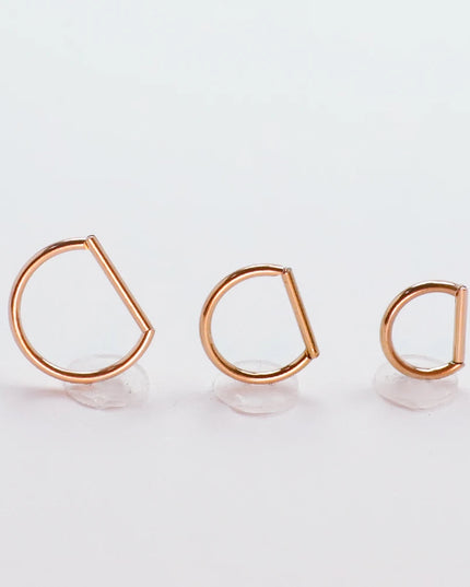 Septum Piercing Nose Ring F136 Titanium D Shape Segment Ring Clicke Jewelry CZ Nose Earrings Lip for Women Half Ring Cartilage